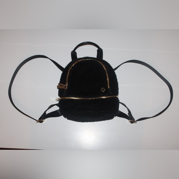 lululemon athletica Mini Black Backpack with Gold Zippers - Picture 2 of 4